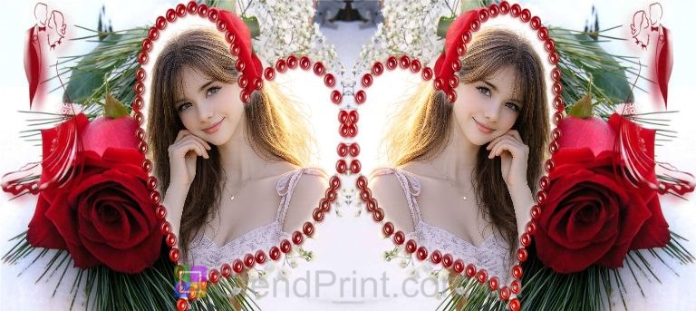 Чашка з фото з червоною трояндою та серцем для коханої романтичний подарунок замовити