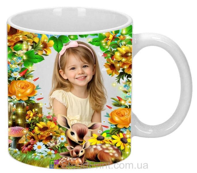 Кружка с фото Лесная сказка природный дизайн заказать