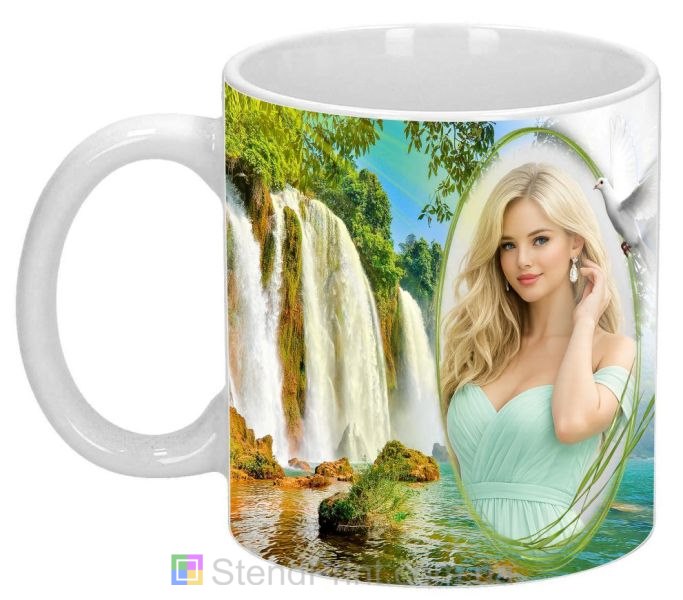 Чашка з фото красивого водоспаду, природа, фотоефект — замовити