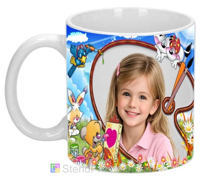 Чашка з фото для дівчинки дитяча кружка зі звірятами замовити