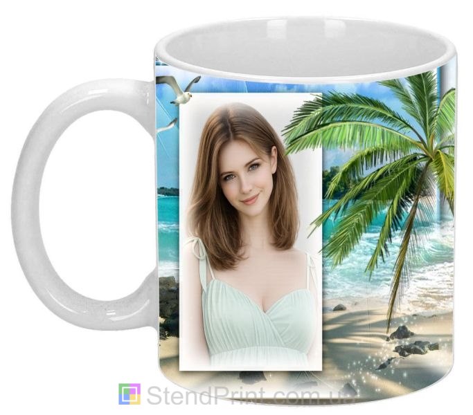 Кружка з фото лазурове узбережжя, пальма — замовити