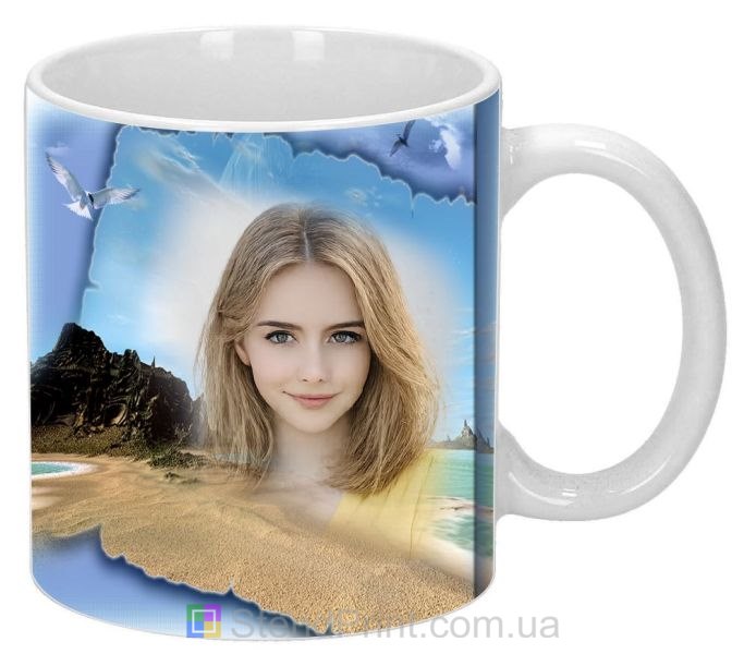 Кружка з фото піщана коса, морське узбережжя — замовити