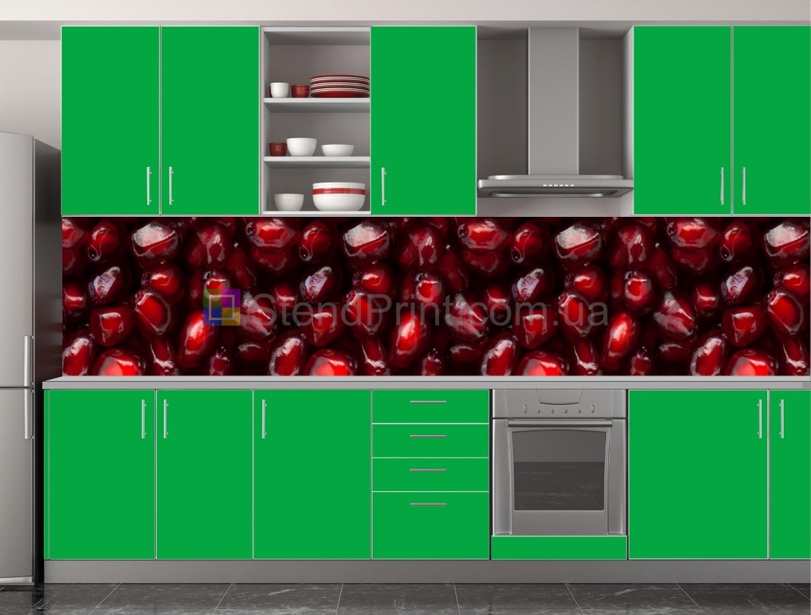 фартук для оранжевой кухни фото (гранат)