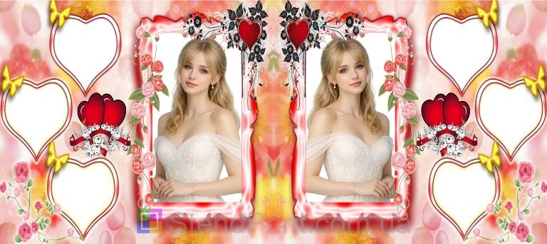 Чашка с фото для девушки с сердцами и цветами романтический подарок заказать