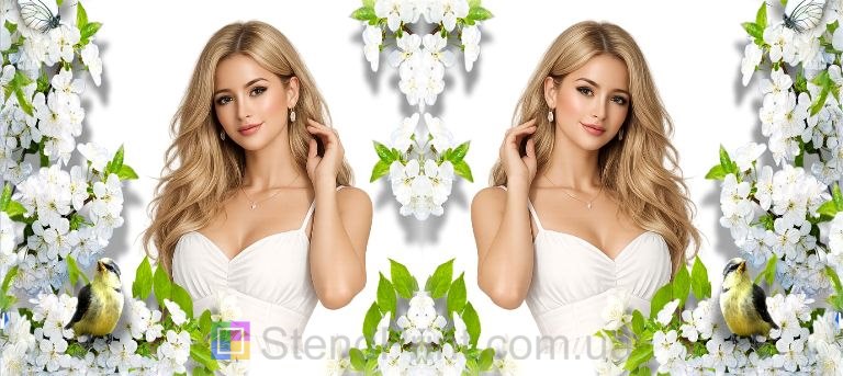 Кружка з фото весняні первоцвіти та зелені пелюстки — замовити