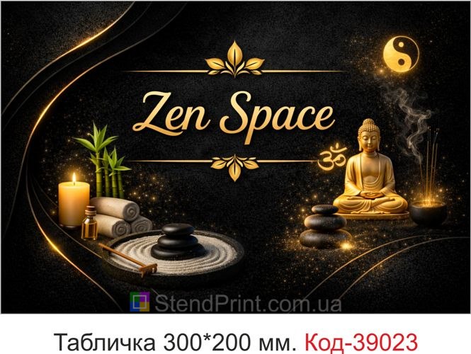 Табличка Zen Space для студії медитації замовити