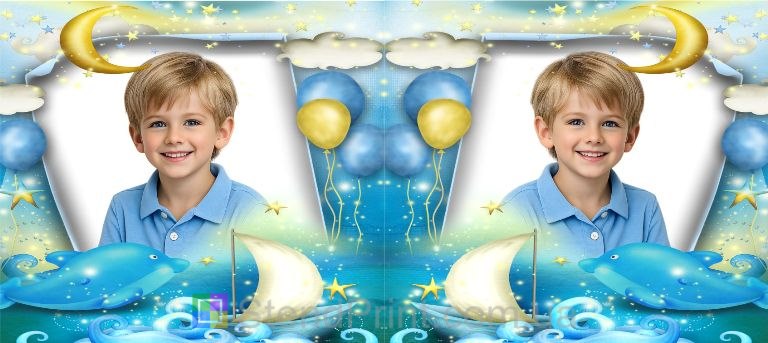 Детская чашка с фото ночное небо звёзды и луна