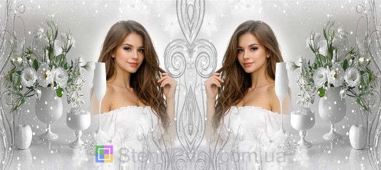 Кружка з фото квіти та зимовий візерунок персональний дизайн замовити