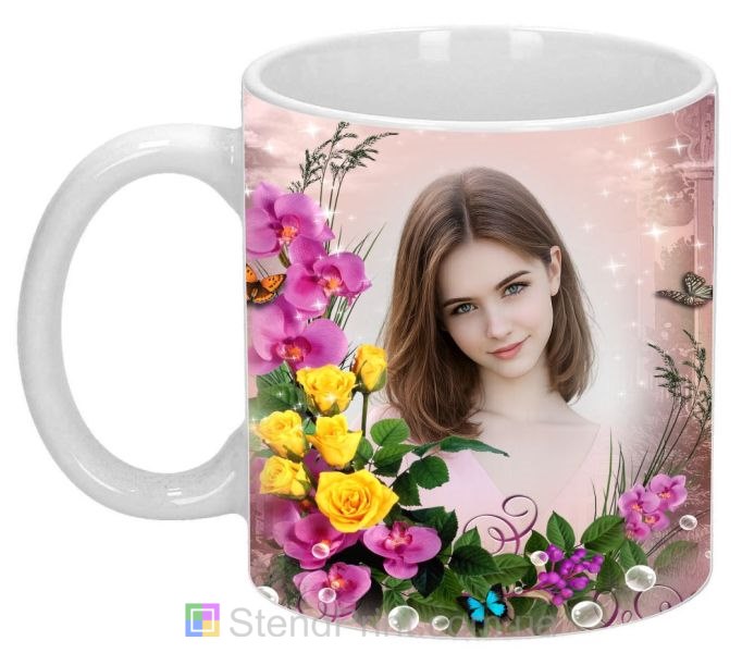Чашка з фото орхідеї та троянди зі своїм фото замовити на подарунок