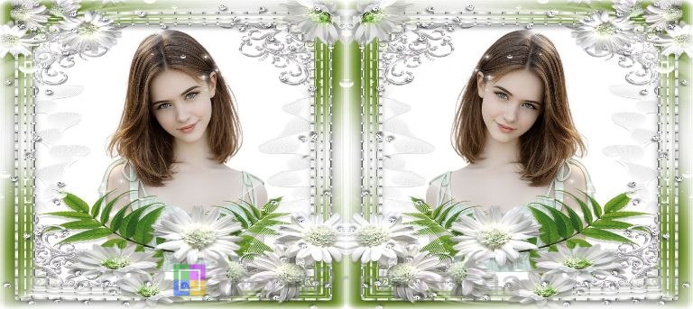 Именная кружка с фото и белыми цветами нежный дизайн с персональной печатью заказать