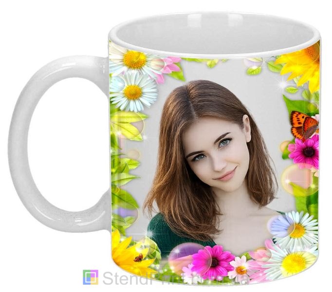 Кружка з фото ромашки та метелик