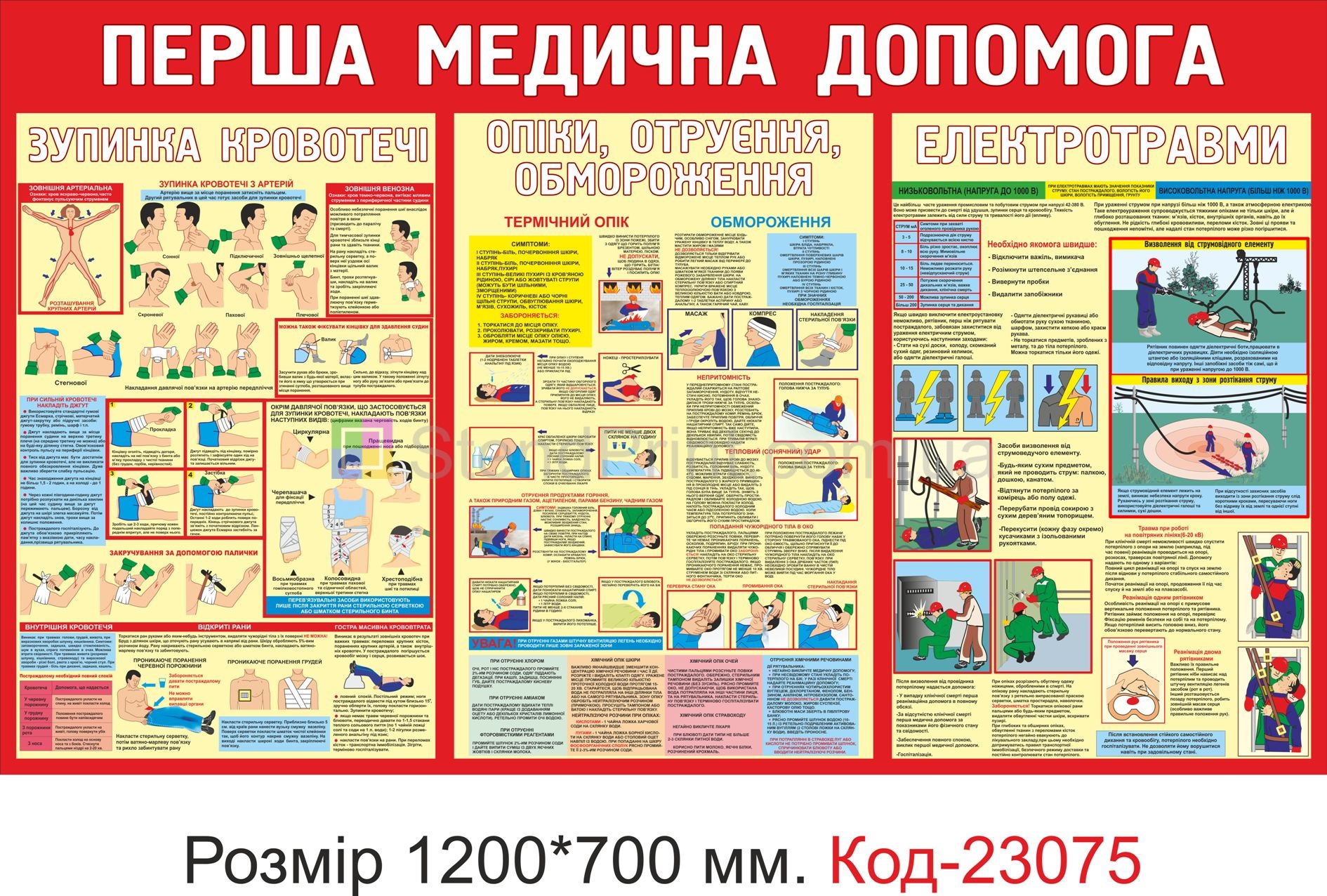 Стенд Перша медична допомога настінний внутрішній купити