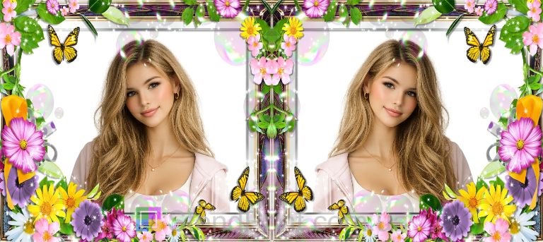 Кружка с фото летние цветы мотыльки со своим фото заказать