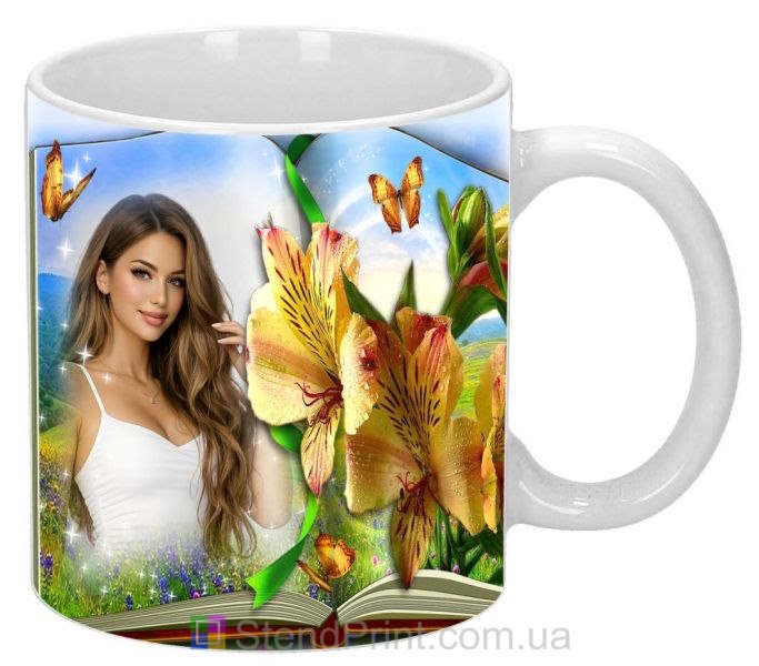Чашка с фото лилии и книга со своим фото заказать