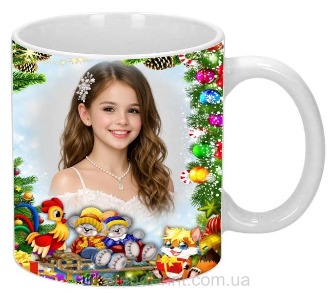 Чашка с фото для дочки новогодний подарок ребёнку заказать