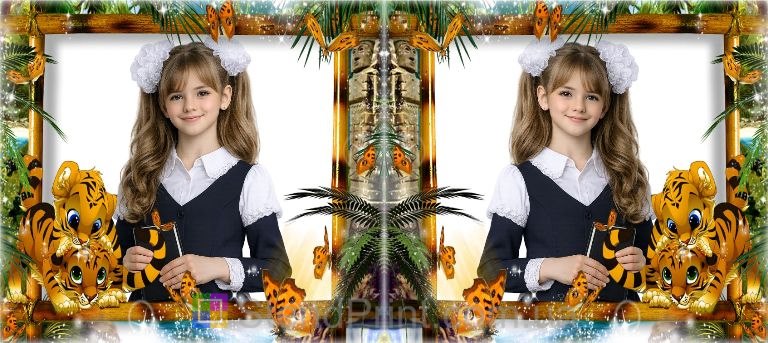 Дитяча чашка з фото джунглі метелики тигренята