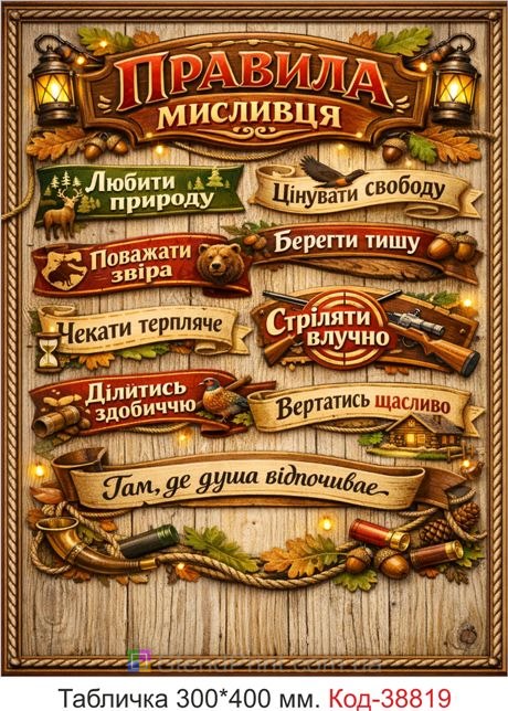 Настінний декор мисливця правила купити панно мисливство