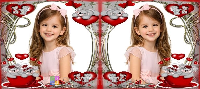 Чашка с фото для ребёнка с мишками и сердцами милый персональный подарок заказать