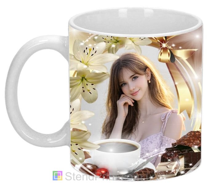 Кружка с фото лилия горячий напиток и шоколад уютный персональный подарок заказать онлайн