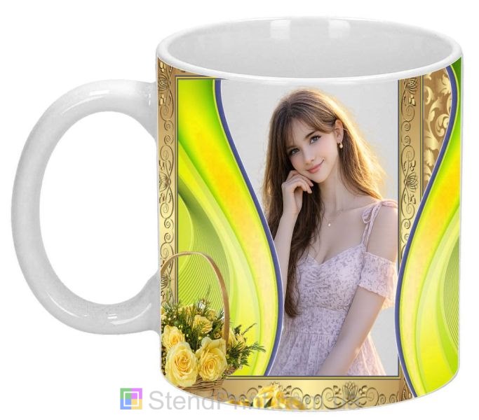 Кружка с фото для девушки с цветами красивый подарок заказать