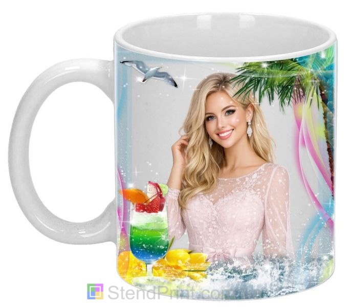 Чашка з фото пальми, коктейль, морська хвиля — замовити