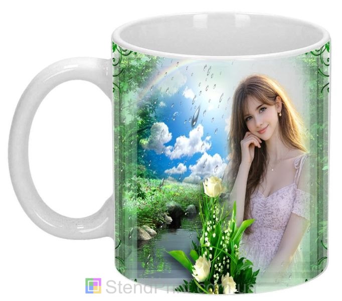 Кружка с фото весенняя природа капли дождя фотоэффект заказать
