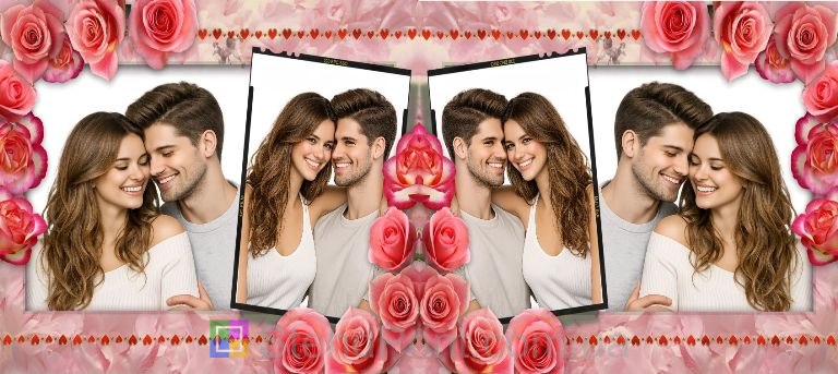 Кружка с фото в романтическом стиле с розами персональный подарок любимым заказать