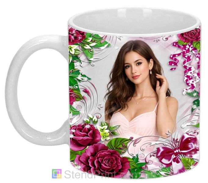 Чашка с фото багряные розы и цветы со своим фото заказать фотопечать