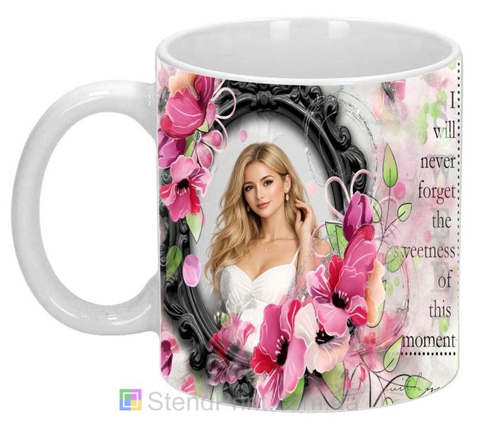 Кружка з фото фантастичні намальовані квіти креативний подарунок замовити