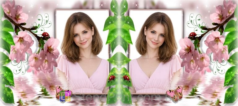 Чашка з фото сакура, роса та водна поверхня — замовити