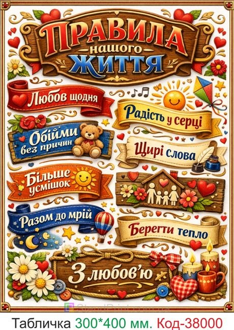 Купить постер "Правила нашей жизни" настенный декор