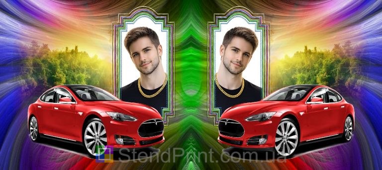 Чашка с фото с красным спорткаром яркий персональный подарок автолюбителю заказать