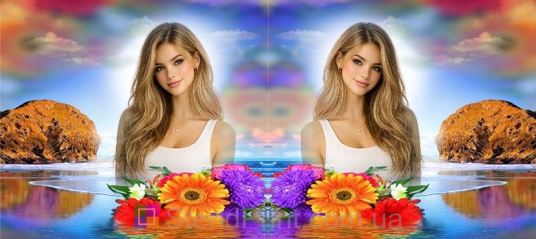 Горнятко з фото морський пейзаж і квіти, природа — замовити