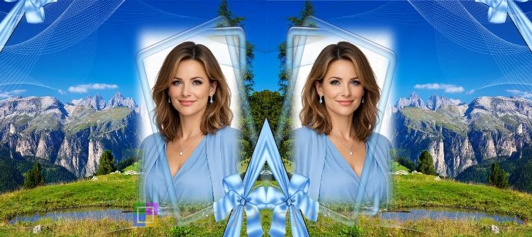 Кружка з фото гірської долини та гір, природний пейзаж — замовити