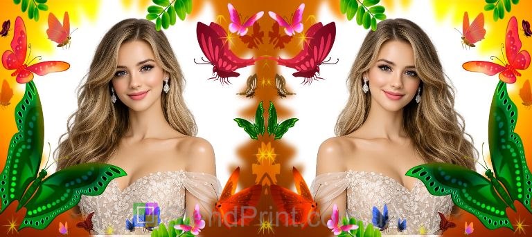 Чашка з фото для дівчини — яскравий дизайн із метеликами, подарунок, замовити