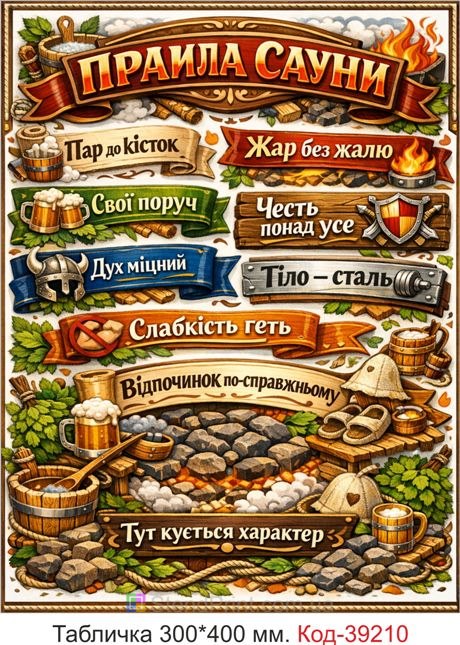 Табличка Правила сауны для бани и сауны купить