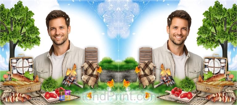 Кружка с фото пикник природа шашлыки заказать