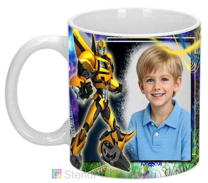 Детская чашка с фото трансформер для мальчика