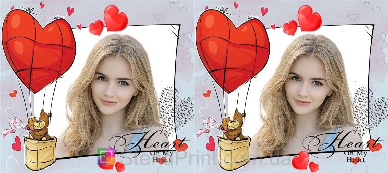 Кружка з фото та серцями — подарунок для пари