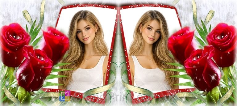 Кружка с фото три красные розы персональный подарок заказать фотопечать