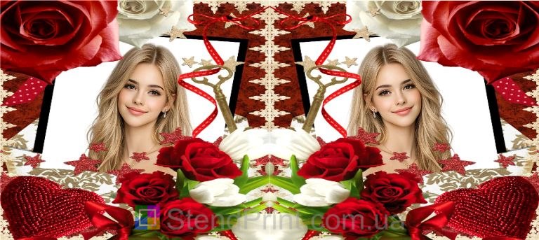 Кружка з фото з серцем і трояндами для коханої романтичний подарунок