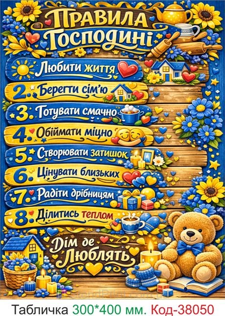 Табличка правила госпожи купить декор для кухни