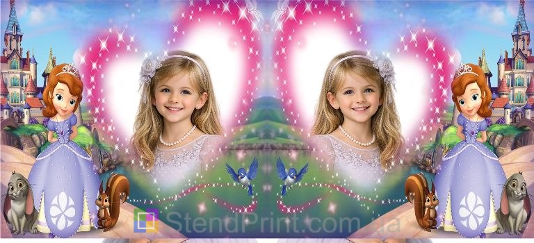 Детская кружка с фото замок и маленькая принцесса