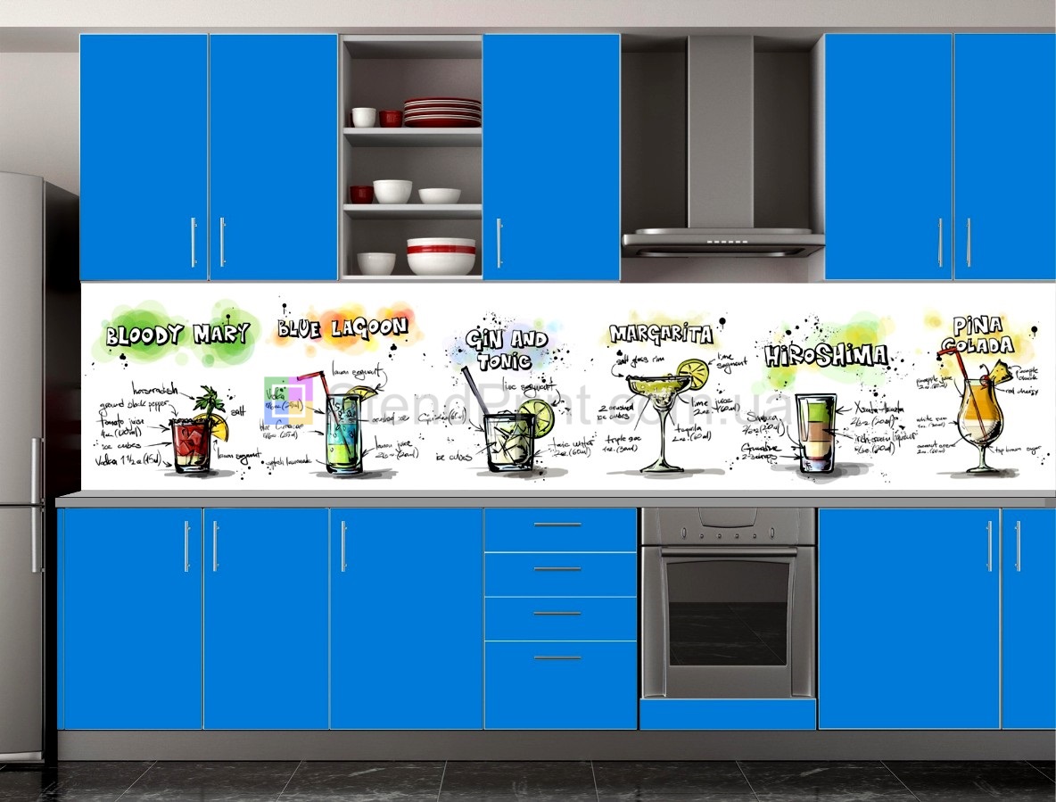 Фартук кухонный из стекла