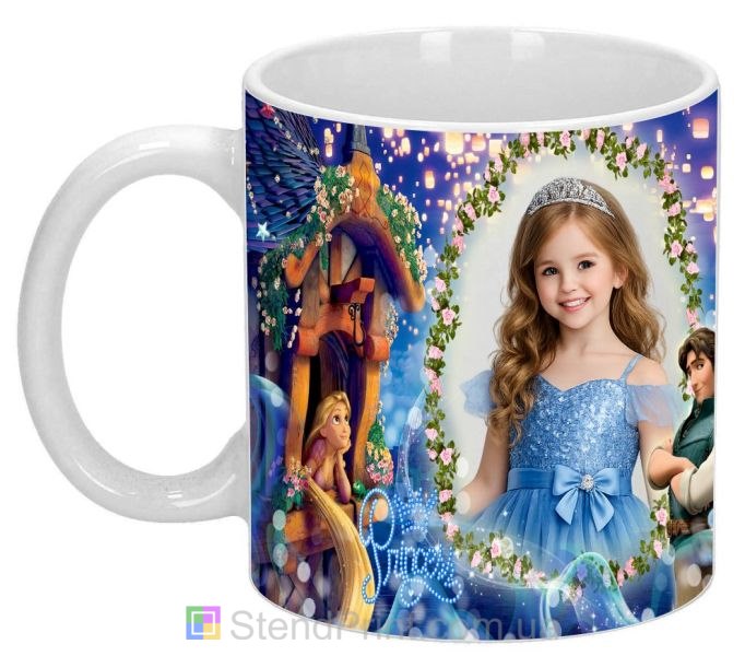 Детская чашка с фото цветочная фоторамка для принцессы