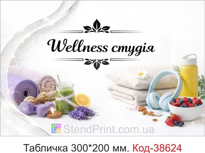 Табличка Wellness студія для спа центру на двері купити
