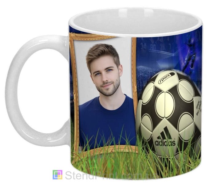 Кружка з фото на подарунок чоловіку з футбольною тематикою