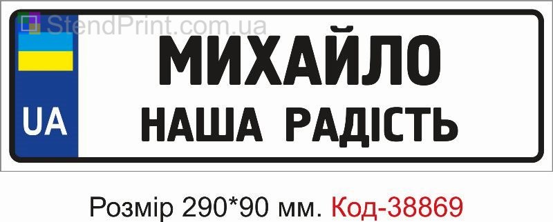 Табличка Михайло наша радість на дитячу коляску замовити