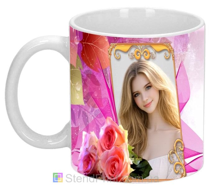 Кружка з фото для дівчини ніжний подарунок кружка з трояндами замовити