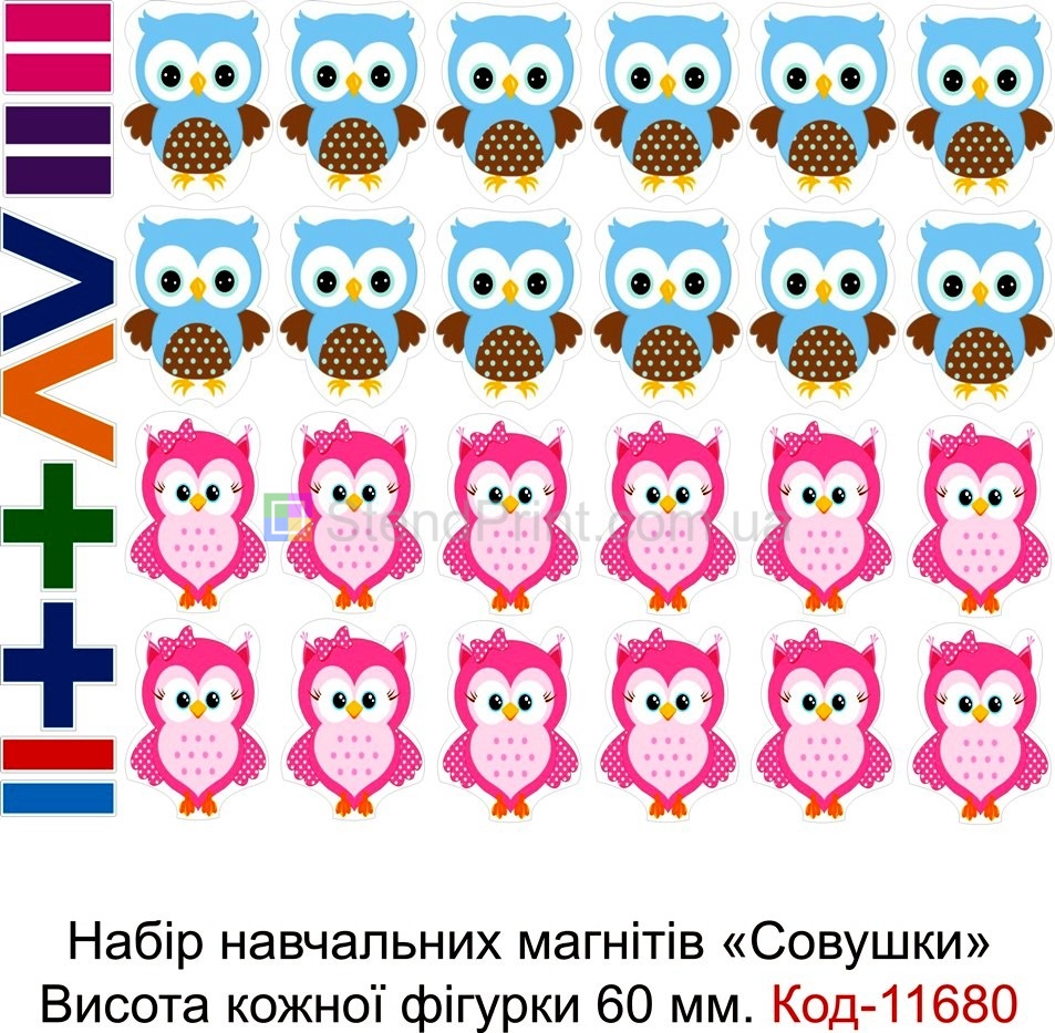 Набір навчальних магнітів з математики